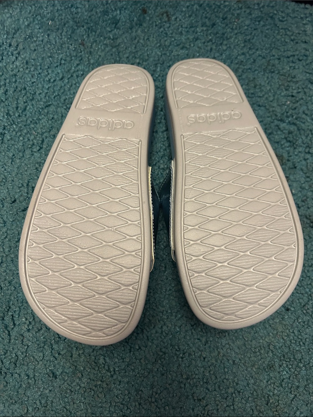 adidas Silver Metallic Slide Sandals - Picture 2 of 4